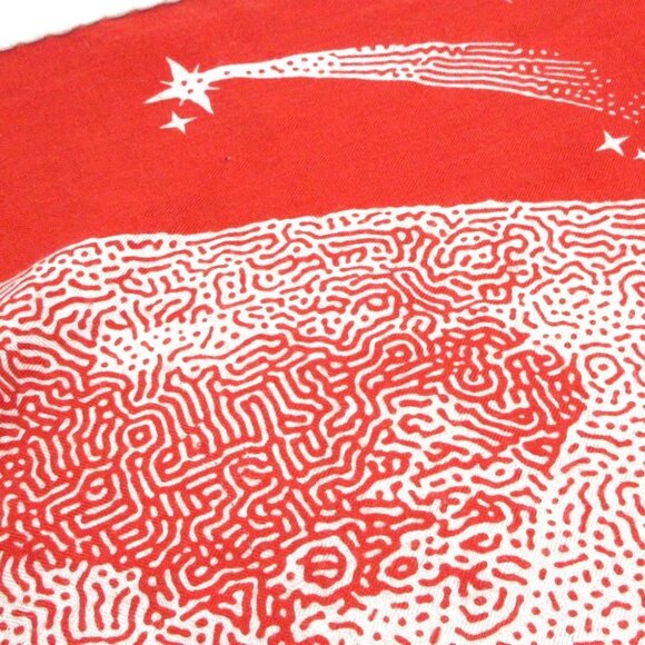 HERMES Carrejean/Shawl Carre 140 - Red White Cashmere Silk Scarf - Picture 3 of 6